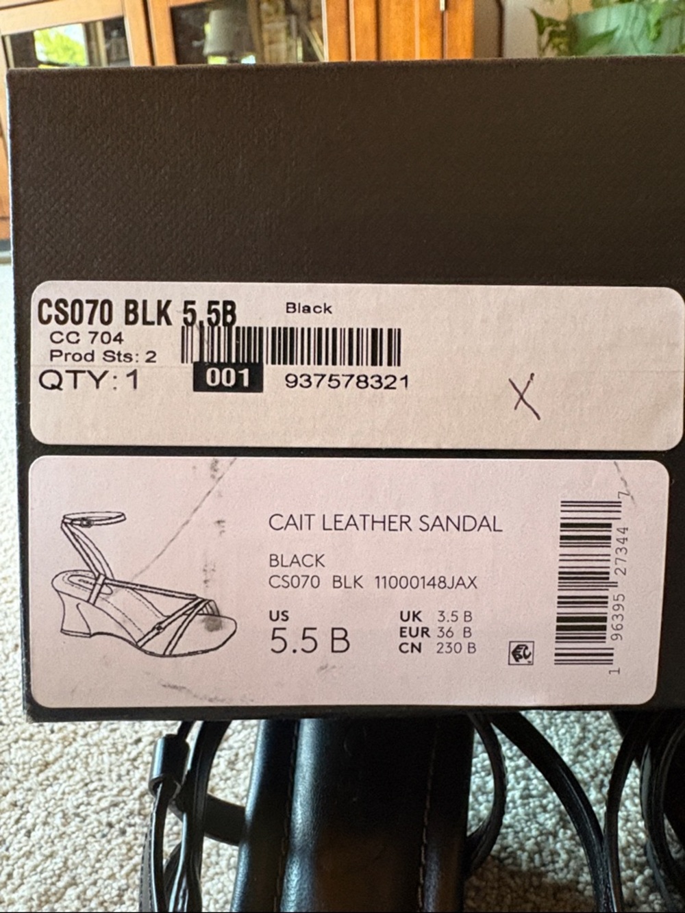 Coach Black Leather Cait Sandals Size 5 1/2 - Picture 6 of 6